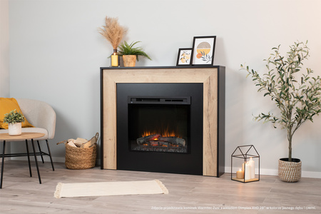 OUTLET: Warmtec Zuni wkład Dimplex 28" XHD Optiflame - czarny, biały śmietankowy połysk