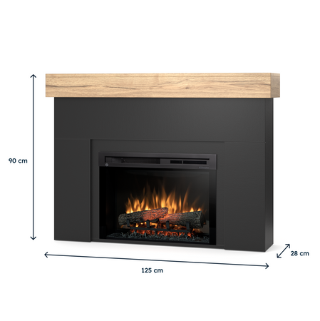 Warmtec Aven wkład Dimplex 26" XHD Optiflame - czarny, jasny dąb