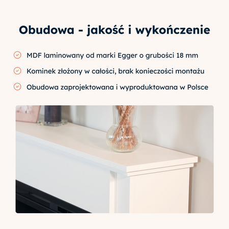 Warmtec Fonte wkład Dimplex 26" XHD Optiflame - biały