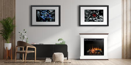 OUTLET: Warmtec Lenox wkład Dimplex 23" XHD Optiflame - biały mat, jasny dąb