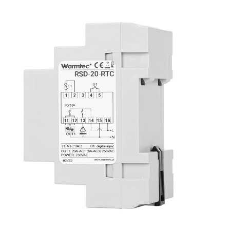 Warmtec RSD-20-RTC na szynę DIN programowalny czujnik na przewodzie