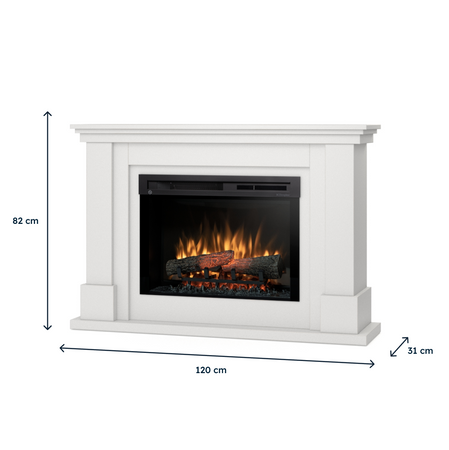 Warmtec Luena wkład Dimplex 26" XHD Optiflame - biały mat, lakierowany