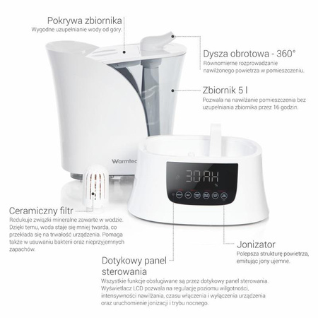Ultradźwiękowy nawilżacz powietrza Warmtec Mist Up
