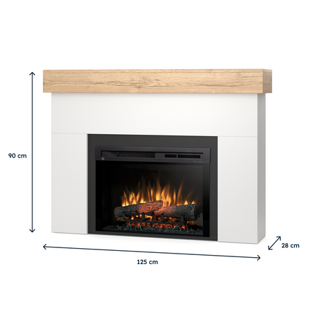 Warmtec Aven wkład Dimplex 26" XHD Optiflame - biały mat, jasny dąb