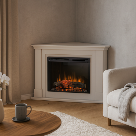 Warmtec Luena narożny wkład Dimplex 28 XHD Optiflame - biały mat