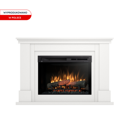 Warmtec Luena narożny wkład Dimplex 26" XHD Optiflame - biały mat