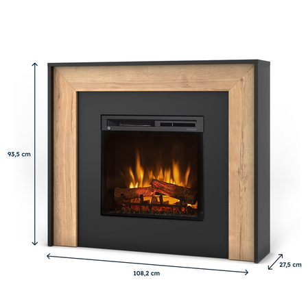OUTLET: Warmtec Zuni wkład Dimplex 23" XHD Optiflame - czarny, jasny dąb