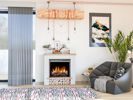 OUTLET: Warmtec Tula wkład Dimplex 28" XHD Optiflame - biały mat, ciemny dąb