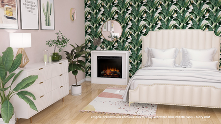 Warmtec Klar wkład Dimplex 28" XHD Optiflame - biały mat, jasny dąb