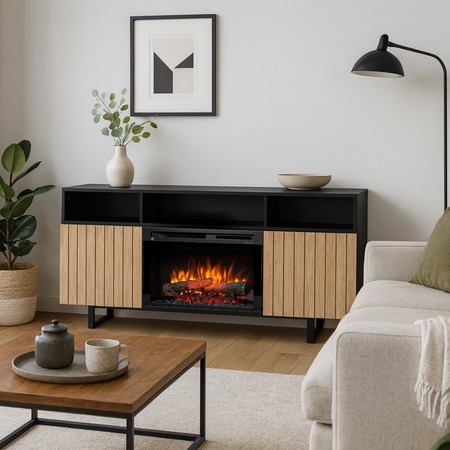 Warmtec Trivel wkład Dimplex 26" XHD Optiflame - czarny, fornir dąb europejski