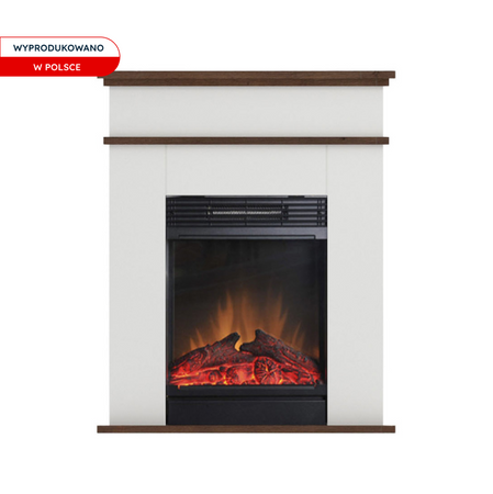 Warmtec Fori z efektem Optiflame - biały mat, ciemny dąb