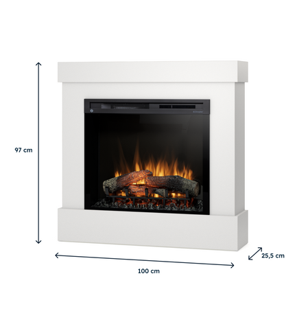 Warmtec Diro wkład Dimplex 28" XHD Optiflame - biały