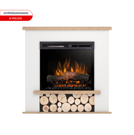 Warmtec Tula wkład Dimplex 23" XHD Optiflame - biały mat, jasny dąb