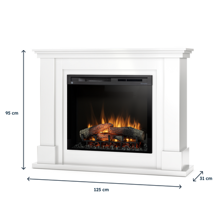 Warmtec Luena wkład Dimplex 28 XHD Optiflame - biały połysk, lakierowany