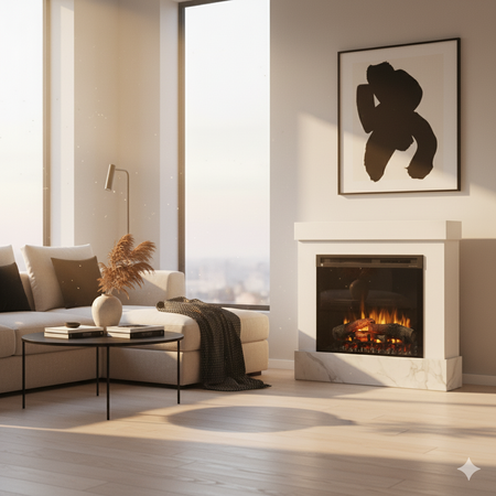 Warmtec Diro wkład Dimplex 28" XHD Optiflame - biały, marmur crystal