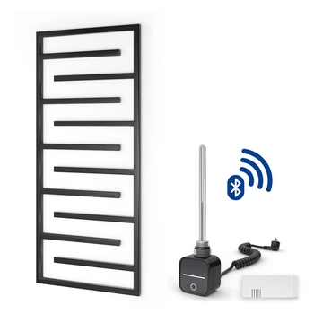 Warmtec Contorno 60x138cm antracyt/czarny z grzałką elektryczną z programatorem