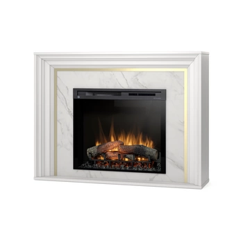 Warmtec Lanini wkład Dimplex 28" XHD Optiflame - biały mat, marmur Crystal