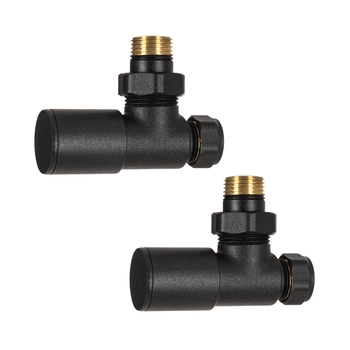 Zestaw zaworów kątowych do grzejnika Warmtec antracyt/czarny