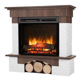 OUTLET: Warmtec Porto z wkładem 23" XHD Optiflame - orzech