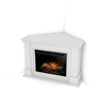 Obudowa z wkładem - Kominek Luena narożny wkład 26" XHD biały mat