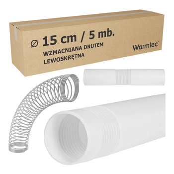 Rura do klimatyzatora przenośnego o długości 5 m i średnicy ~15 cm - lewoskrętna / wzmocniona