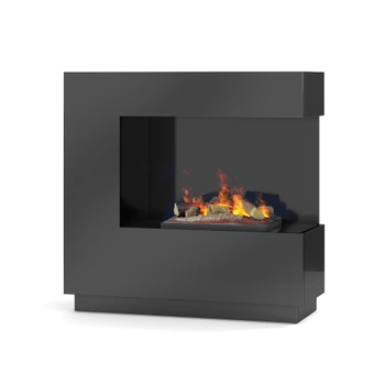 Warmtec Zen kaseta 400/600 LED + Polana 400L LOGBED z efektem Opti-Myst - czarny połysk lakier, prawostronny