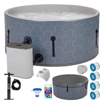 Zestaw premium basen z hydromasażem dmuchany ogrodowe spa Warmtec Sycylia 150 cm 1540 W 