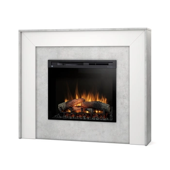 Warmtec Zuni wkład Dimplex 28" XHD Optiflame - beton, biały śmietankowy połysk