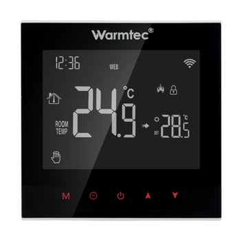 Warmtec SRT20W Wi-Fi czarny, podtynkowy programowalny czujnik powietrzny i podłogowy