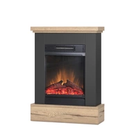 Warmtec Jukon Mini z efektem Optiflame - czarny, jasny dąb