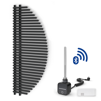 Warmtec Circulo 50x125cm antracyt/czarny z grzałką elektryczną z programatorem