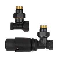 Zestaw zaworów kątowych termostatycznych do grzejnika Warmtec antracyt/czarny