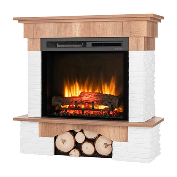 Warmtec Porto z wkładem 23" XHD Optiflame - dąb