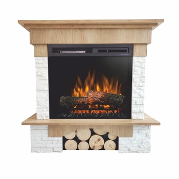 Warmtec Porto z wkładem 23" XHD Optiflame - dąb Nebraska naturalny