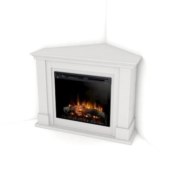 Obudowa z wkładem - Kominek Luena narożny wkład 28" XHD biały mat