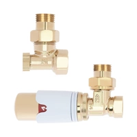 OUTLET: Zestaw zaworów kątowych termostatycznych do grzejnika Warmtec złoty