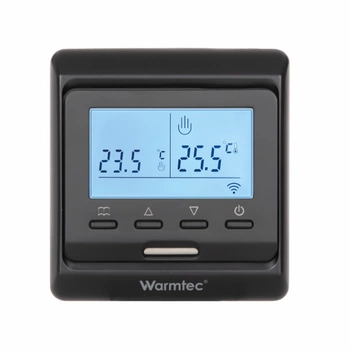 Warmtec T510 Wi-Fi, IP21, czarny, podtynkowy programowalny czujnik powietrzny i podłogowy